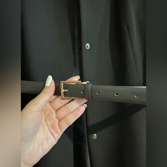 ✨🤍 New Zara Black Coat Jacket with Belt ft. Pearl and Tweed Collar Size L 🤍✨ - Picture 6 of 8